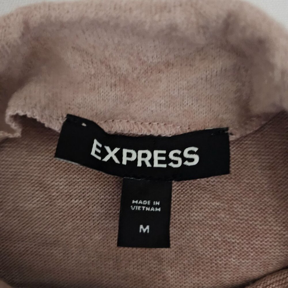 Express Light Pink Rhinestone Embellished Mock Neck Sweater Women's Size Medium - Picture 7 of 13